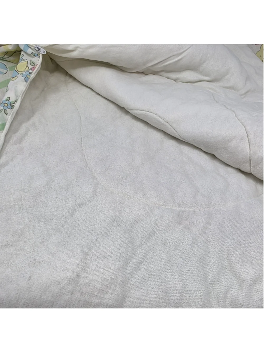 Baby Toddler Sleeping Bag Vtg Quilt Zipper Bears Yellow Green Pink 32